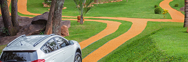 Piso Drenante Monolitico para trilhos de caminho de carros